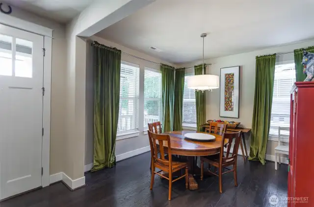 Formal front dining room. Engineered hardwood floors through main floor living areas.