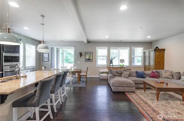 View of living area shows a very open space for gatherings.