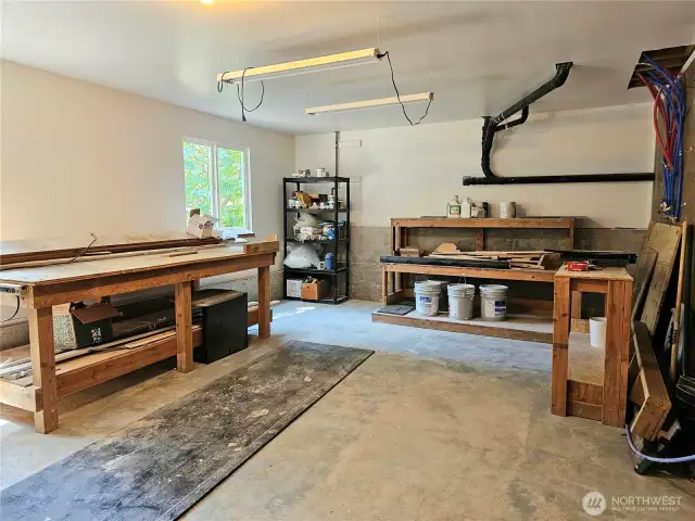 Shop area on lower level. Great space!