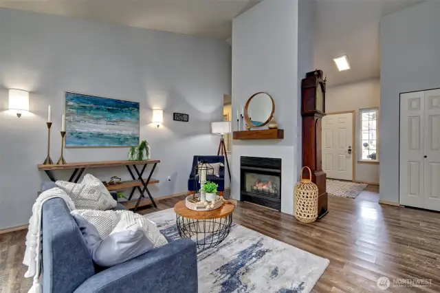 Cozy gas fireplace for those cooler nights.