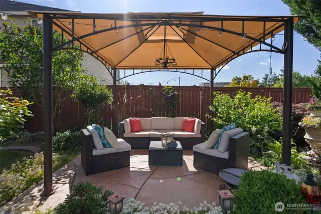 Gazebo to help turn this backyard into a retreat enjoy a glass of wine in the evening while relaxing after a long day