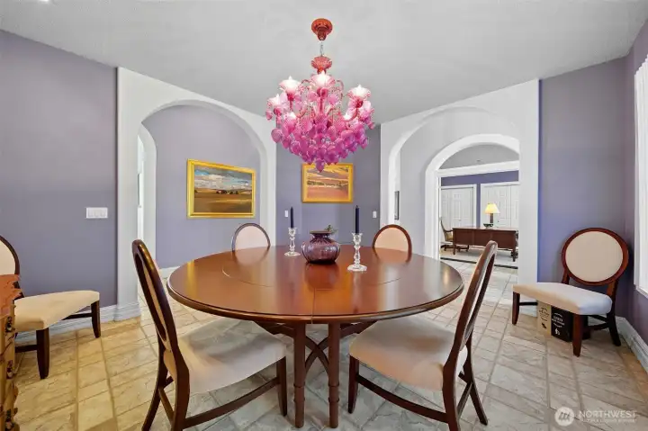 Dining Room with Murano glass chandelier