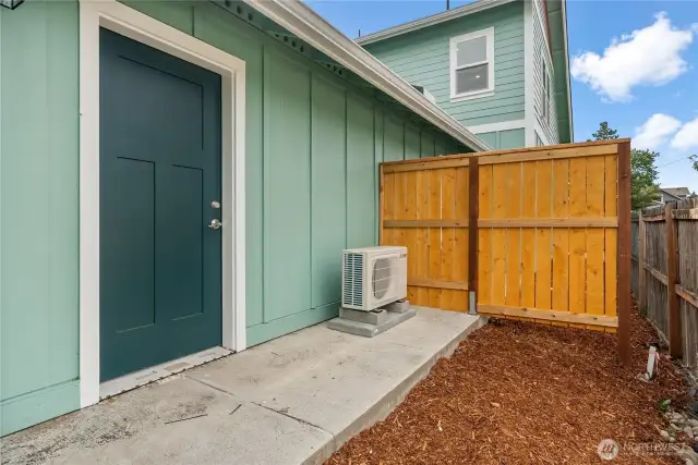 Low maintenance yard. All the home has a heat pump allowing to keep it cool on the hot days and efficiently keeping it warm on the cold days.
