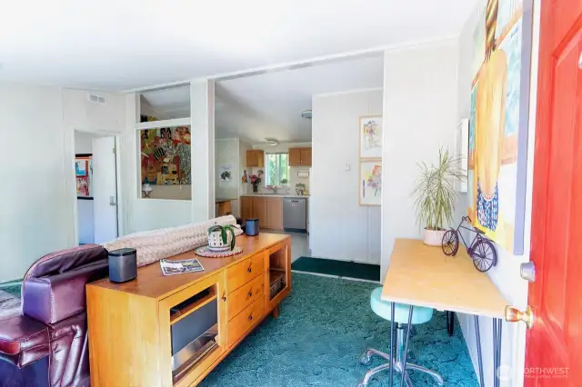 Warm & inviting interior welcomes you home.
