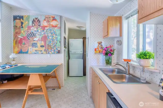 Light & bright kitchen with room for spacious dining.
