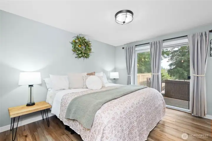 Master Bedroom with sliding doors to back patio.