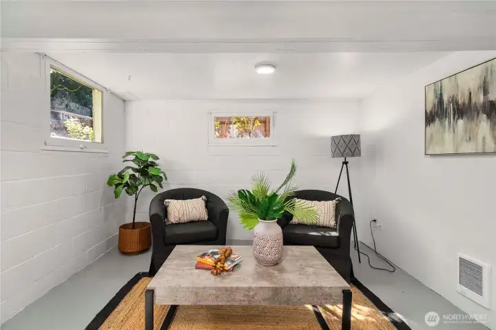 The basement has been freshly painted