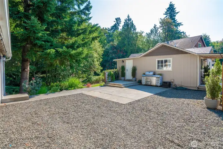 The BBQ will convey with the property and patio allows for a great entertainment space