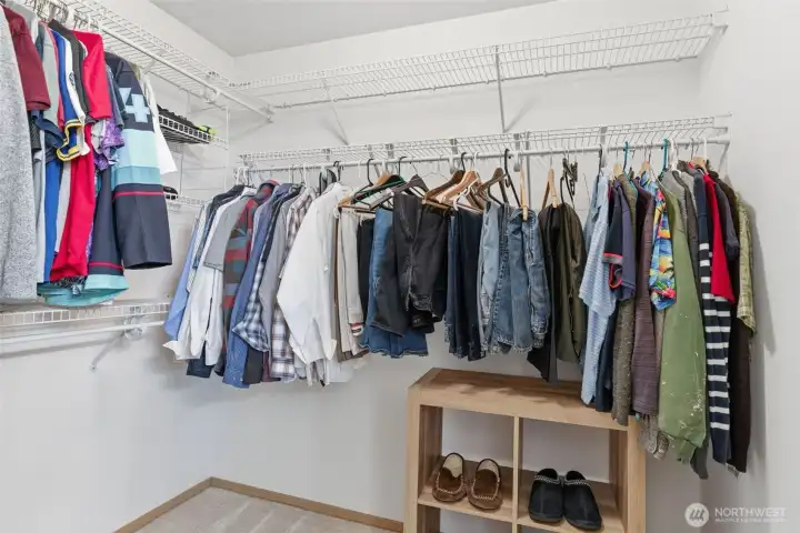 Primary Bedroom walk in closet.