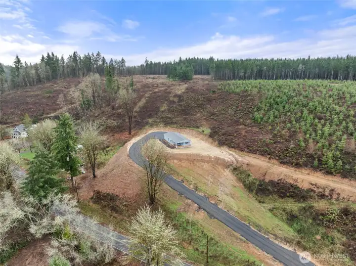 Sitting up on the hill gives you beautiful views of the surrounding area below away from neighboring farms.
