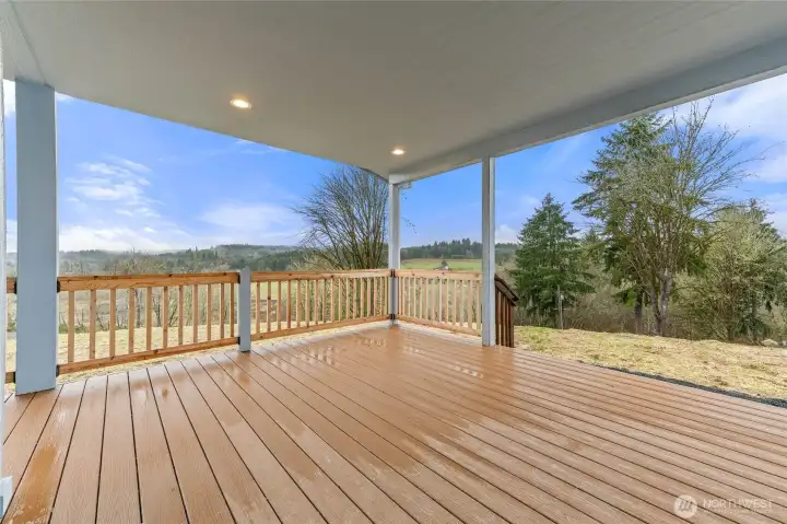 Plenty of room to entertain off this large covered deck.