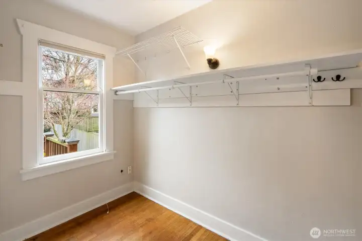Walk in closet for main bedroom