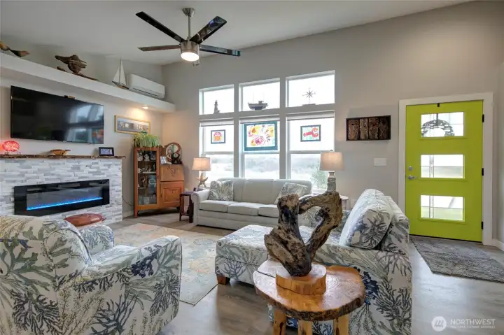 High ceilings and natural light amplify the coastal vibes.