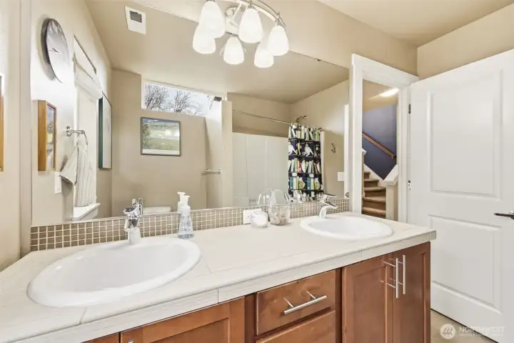 Well-appointed bathroom with functional layout.