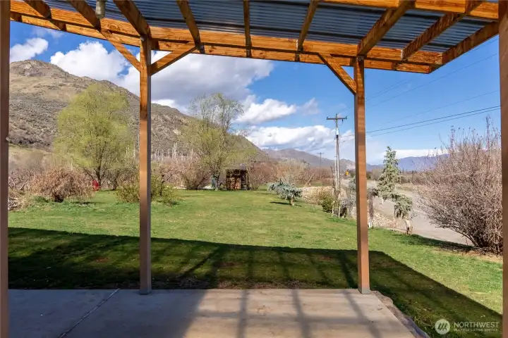 Yard from covered patio
