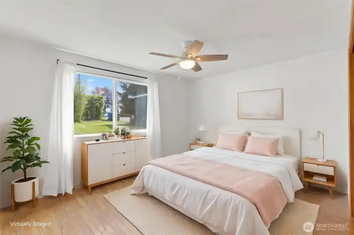 Virtual staged 1st Bedroom