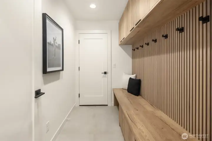 Mudroom off garage entry