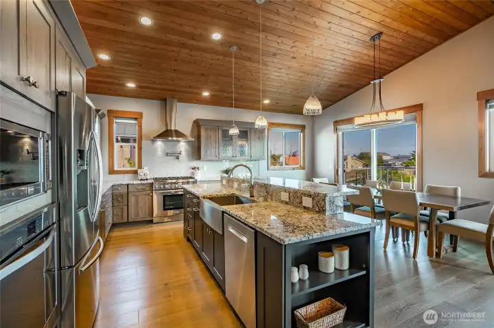 You'll enjoy cooking in this upper level kitchen with views of the harbor.