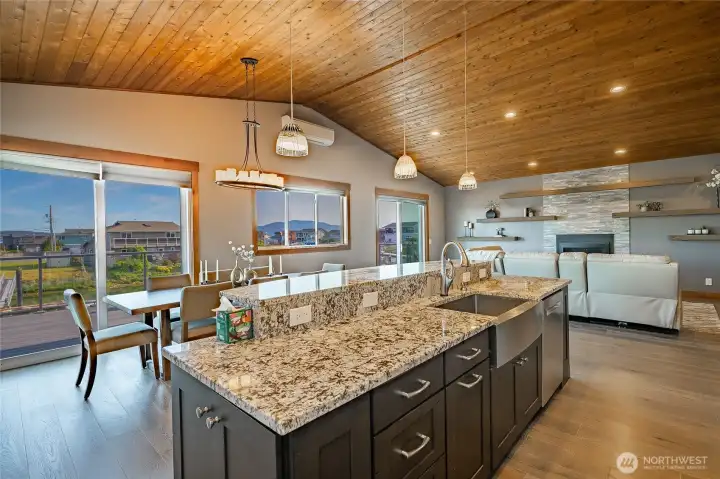 Great room is filled with light and has such a spacious feel.