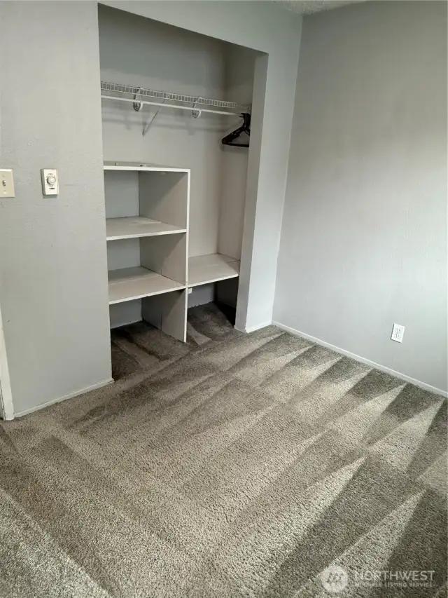 2nd Bedroom closet storage.  Carpets have been professionally deep cleaned.