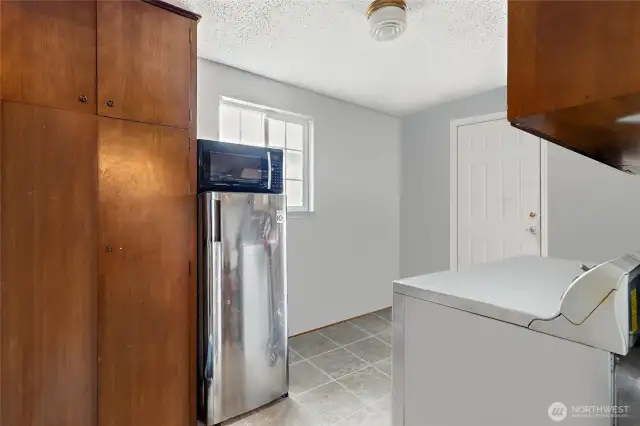 Pantry and Laundry Room off the Kitchen.
