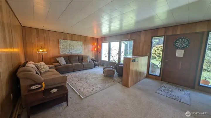 Large open concept living room and dining area.