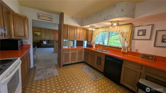 Large kitchen with ample storage