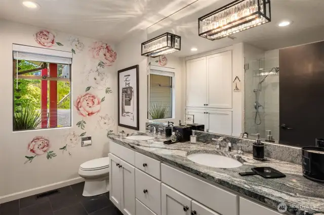 The full bath has been remodeled and is beautiful.