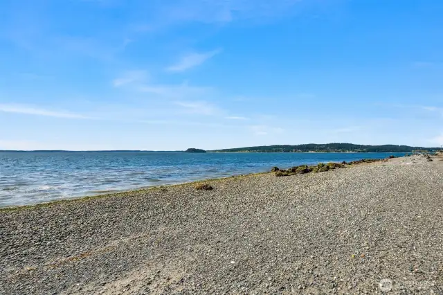 The community beach is just a short walk from the house.