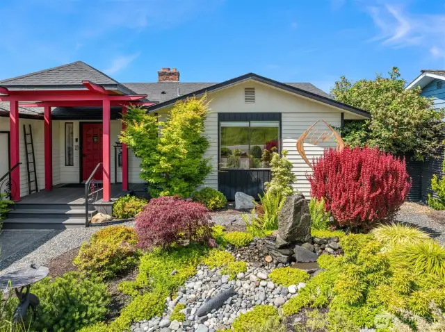 New exterior paint and stunning landscape with water feature to greet your guests.