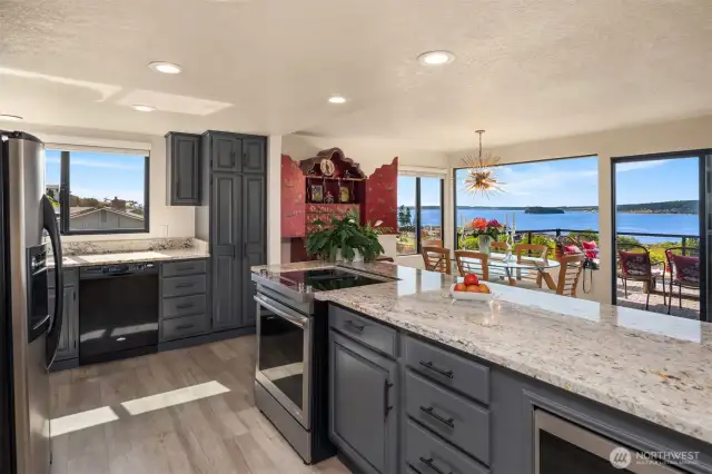 Kitchen is appointed with newer appliances and quarts countertops.