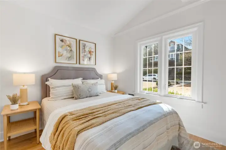 Peaceful upper bedroom.
