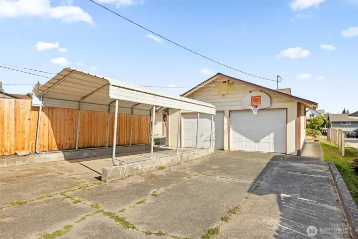 Carport and Garage Entrance