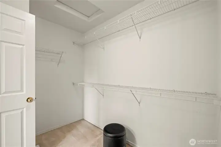 Large walk in closet in the primary bathroom