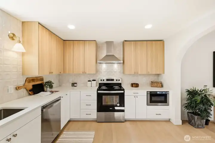 Modern kitchen with clean lines, quality upgrades, and a timeless design aesthetic.