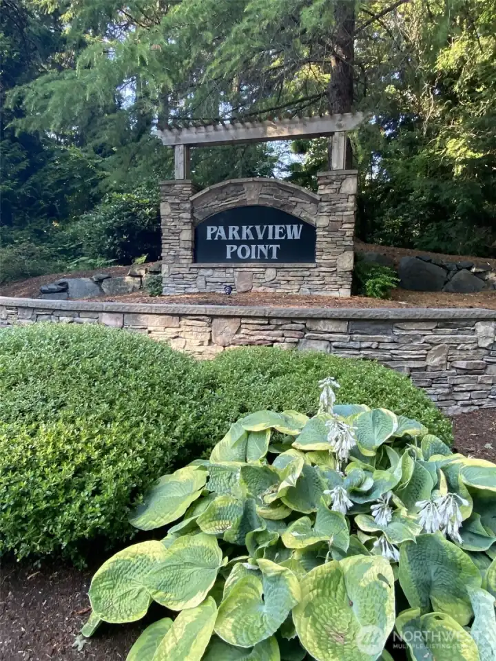 Entrance to the  Parkview Point neighborhood