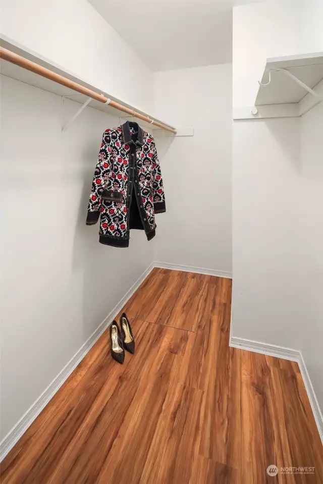 Nice big walk in closet off of the primary.