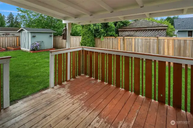 Fabulous covered deck space for all of your warm summer days & rainy fall mornings.