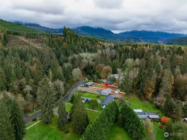 Surrounded by beautiful forests and mountains.