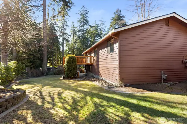 Fully fenced backyard