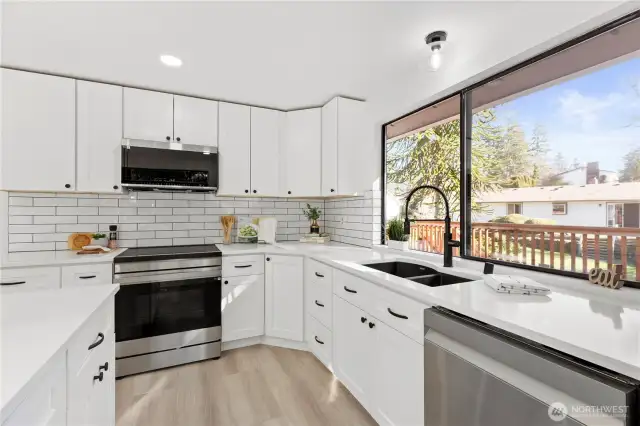 New stainless-steel appliances