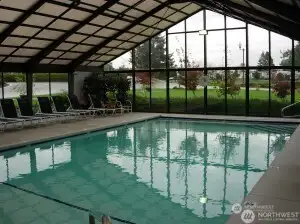 Indoor swimming with spa and sauna.