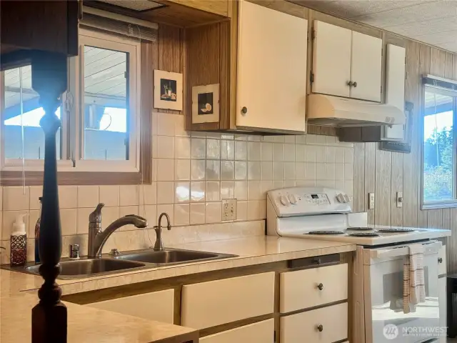 Plenty of countertop and kitchen space.