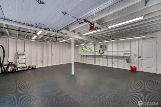 2-Car Garage with Rubber Floor and EV charging station