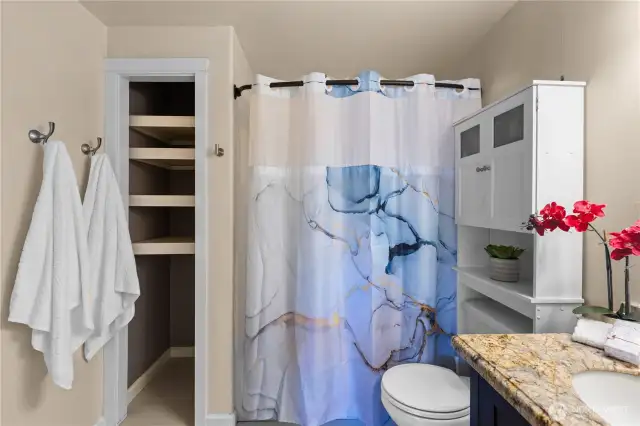 Main hall full bath with storage