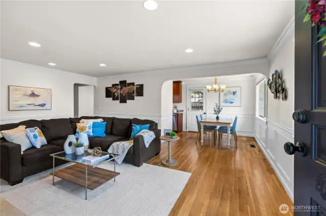 Living room with beautiful hardwoods