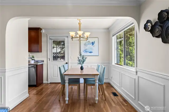 Dining room with door to the deck