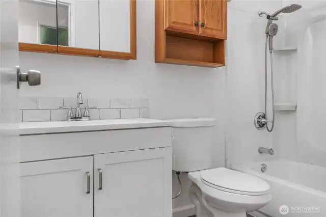 Updated full bathroom.