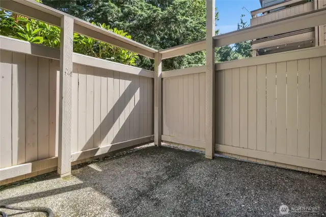 Step out to your private, fully enclosed patio.