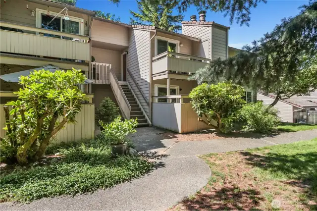 Main-floor unit bypasses the stairs and is also conveniently close to the clubhouse.
